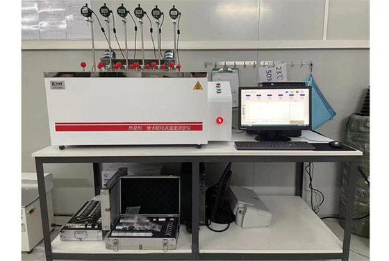 6 stations Fabrieksuitgang Computercontrole Plastics HDT & Vicat Temperatuurpunt Tester