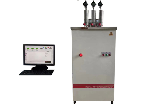 Computergestuurde HDT-Vicat-testmachine voor kunststoffen met een maximale temperatuurfout van ± 0,5 °C