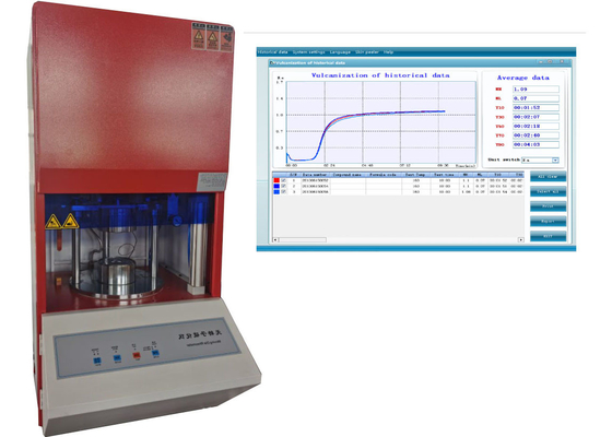ASTM D5289 Computerbesturing Rubber vulcanisatie Metingsinstrument Vulcanisatie met behulp van rotorloze curometers