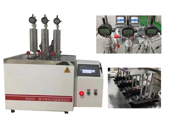 HDT VICAT-testmachine die consistente thermische eigenschappentests biedt voor kunststoffen, rubber, nylon en isolatiematerialen