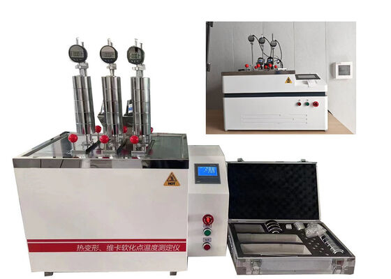 HDT VICAT-testmachine die thermische vervorming en verwekingspunttemperatuur meet voor kunststoftests